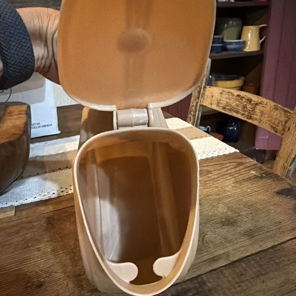 Vintage Pitcher MCM Burroughs Art Deco Brown Plastic